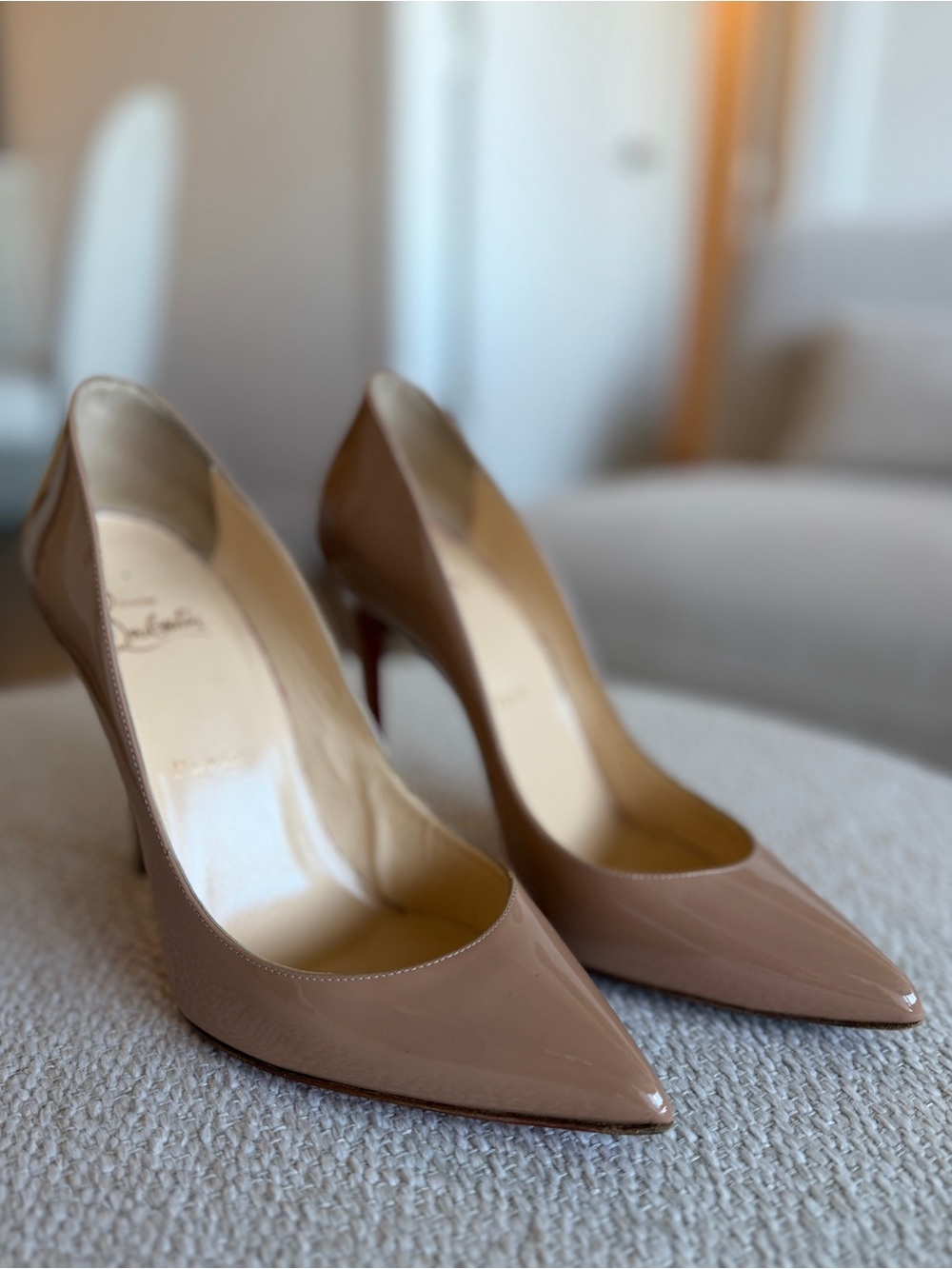 Christian Louboutin Pigalle 100 Nude Pumps 37.5